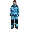GSOU SNOW Kids Snow Suit One Piece Ski Suit Boys Girls Snowboard Jumpsuits Waterproof Youth Snowsuit Outfit(Blue Multicolor)