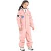 GSOU SNOW Kids Snow Suit One Piece Ski Suit Boys Girls Snowboard Jumpsuits Waterproof Youth Snowsuit Outfit(Pink)