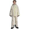 GSOU SNOW Snow Suit for Kids Ski Suit Boys Ski Jacket and Snow Bibs Set Waterproof Insulated Snowsuit Windproof for Kid Youth(Off-white)