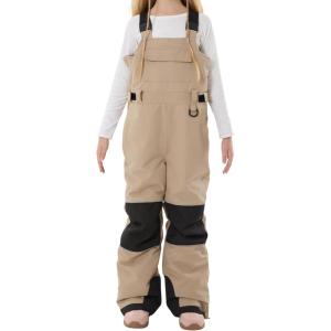 GSOU SNOW Girls Boys Snow Ski Bibs Kids Snowboard Pants Insulated Waterproof Overall Winter (3-16Years)(Caramel)