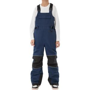 GSOU SNOW Girls Boys Snow Ski Bibs Kids Snowboard Pants Insulated Waterproof Overall Winter (3-16Years)(Navy)