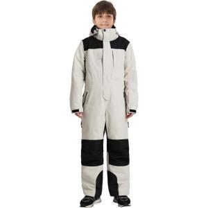 GSOU SNOW Kids Snow Suit One Piece Ski Suit Boys Girls Snowboard Jumpsuits Waterproof Youth Snowsuit Outfit(Beige)