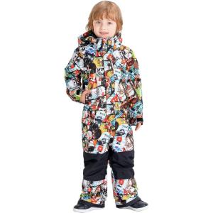 GSOU SNOW Kids Snow Suit One Piece Ski Suit Boys Girls Snowboard Jumpsuits Waterproof Youth Snowsuit Outfit(Brown)