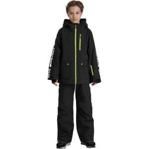 GSOU SNOW Snow Suit for Kids Ski Suit Boys Ski Jacket and Snow Bibs Set Waterproof Insulated Snowsuit Windproof for Kid Youth(Black)