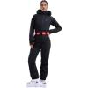 GSOU SNOW Ski Suit Women Snowsuit One Piece Snowboarding Waterproof Windproof Jumpsuit for Outdoor Sports(Black)