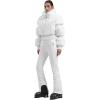 GSOU SNOW Women Ski Jacket Faux Fur Snowboard Coat Snow Cropped Jacket Winter Outdoor Warm(White)