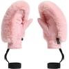 GSOU SNOW Women’s Ski Mittens Faux Fur Snowboard Gloves Snow Mittens Winter Outdoor Warm(Pink)