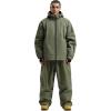 GSOU SNOW Women Ski Jacket and Pants Set Men Snowboard Jacket Baggy Snow Suit Waterproof Windproof Insulation Ski suit(Army Green-1)