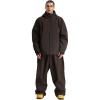 GSOU SNOW Women Ski Jacket and Pants Set Men Snowboard Jacket Baggy Snow Suit Waterproof Windproof Insulation Ski suit(Dark Coffee-1)
