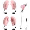 GSOU SNOW Women’s Ski Mittens Faux Fur Snowboard Gloves Snow Mittens Winter Outdoor Warm(Pink)