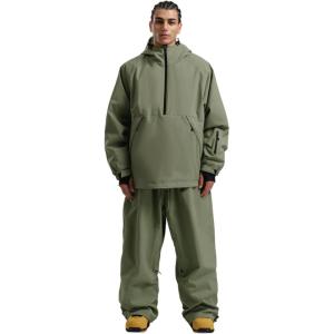 GSOU SNOW Women Ski Jacket and Pants Set Men Snowboard Jacket Baggy Snow Suit Waterproof Windproof Insulation Ski suit(Army Green-2)