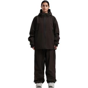 GSOU SNOW Women Ski Jacket and Pants Set Men Snowboard Jacket Baggy Snow Suit Waterproof Windproof Insulation Ski suit(Dark Coffee)