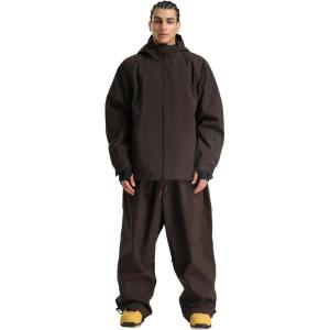 GSOU SNOW Women Ski Jacket and Pants Set Men Snowboard Jacket Baggy Snow Suit Waterproof Windproof Insulation Ski suit(Dark Coffee-1)