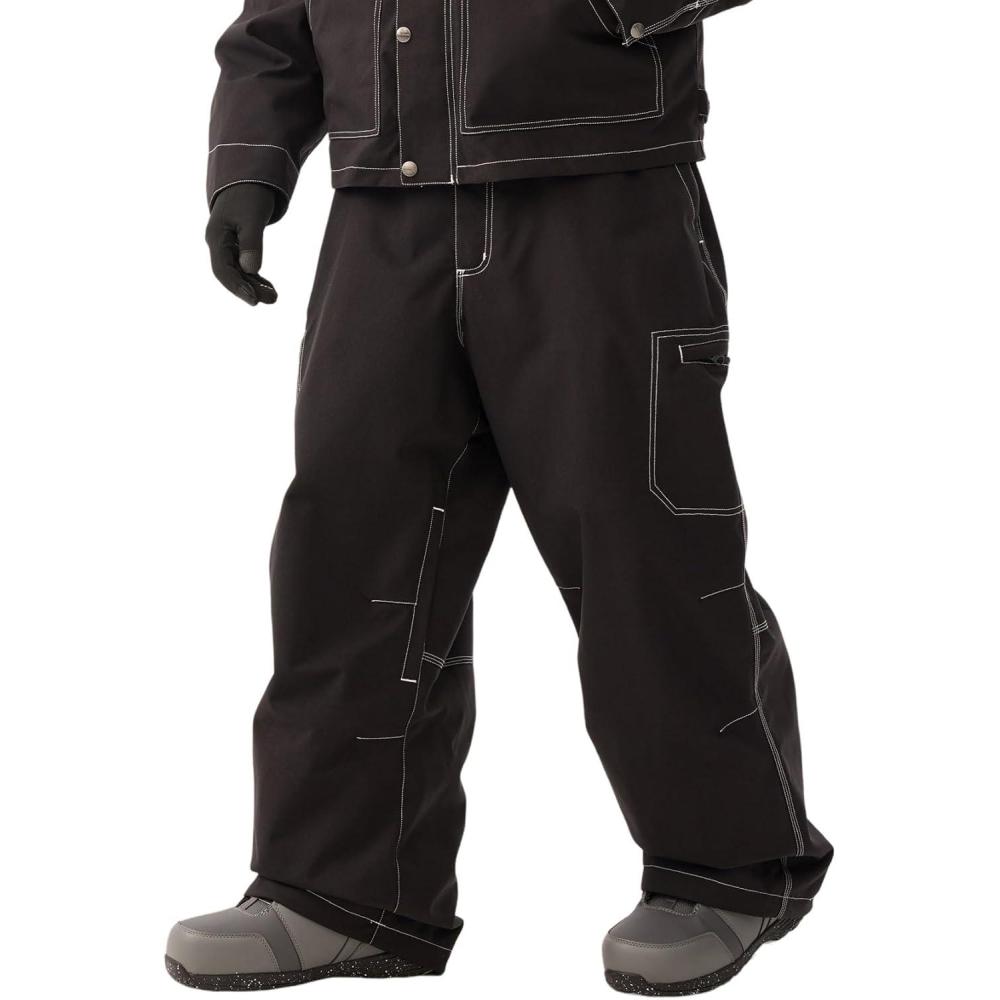 image:imageGSOU SNOW Men Snowboard Pants Baggy Women Ski Pants Snow Loose Insulated Sport Outdoor Waterproof WindproofBlack