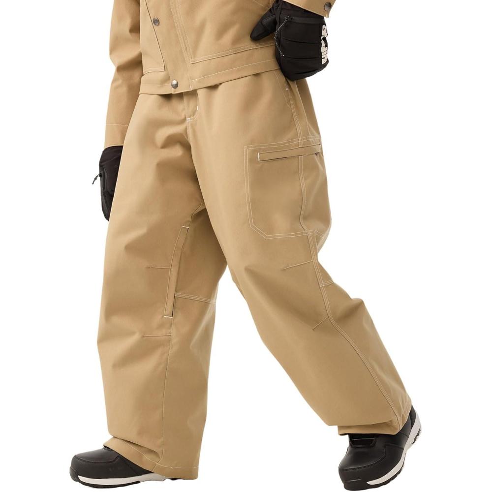 image:imageGSOU SNOW Men Snowboard Pants Baggy Women Ski Pants Snow Loose Insulated Sport Outdoor Waterproof WindproofKhaki