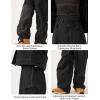 GSOU SNOW Men Snowboard Pants Baggy Women Ski Pants Snow Loose Insulated Sport Outdoor Waterproof Windproof(Black)