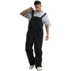 GSOU SNOW Mens Ski Bibs Women Snowboard Pants Bib Snow Insulated Overalls Waterproof Windproof Winter Warm Sport(Black)