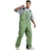 GSOU SNOW Mens Ski Bibs Women Snowboard Pants Bib Snow Insulated Overalls Waterproof Windproof Winter Warm Sport(Light Green)
