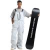 GSOU SNOW Mens Ski Bibs Women Snowboard Pants Bib Snow Insulated Overalls Waterproof Windproof Winter Warm Sport(White)