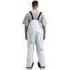 GSOU SNOW Mens Ski Bibs Women Snowboard Pants Bib Snow Insulated Overalls Waterproof Windproof Winter Warm Sport(White)