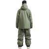 GSOU SNOW Mens Ski Jacket and Pants Set Baggy Snowboard Suit Ski Snowsuit Snow Bibs Waterproof Hooded(Army Green)