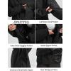 GSOU SNOW Mens Ski Jacket and Pants Set Baggy Snowboard Suit Ski Snowsuit Snow Bibs Waterproof Hooded(Black)