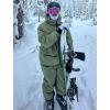 GSOU SNOW Mens Ski Jacket and Pants Set Baggy Snowboard Suit Ski Snowsuit Snow Bibs Waterproof Hooded(Black Army)
