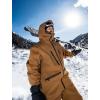GSOU SNOW Mens Ski Jacket and Pants Set Baggy Snowboard Suit Ski Snowsuit Snow Bibs Waterproof Hooded(Black Caramel)