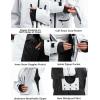 GSOU SNOW Mens Ski Jacket and Pants Set Baggy Snowboard Suit Ski Snowsuit Snow Bibs Waterproof Hooded(Grey Black)