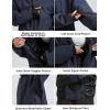 GSOU SNOW Mens Ski Jacket and Pants Set Baggy Snowboard Suit Ski Snowsuit Snow Bibs Waterproof Hooded(Navy)