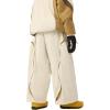 GSOU SNOW Snowboard Pants Mens Womens Retro Baggy Waterproof Reflective Ski Pants Vintage Loose Outwear(Beige 1)