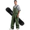 GSOU SNOW Mens Ski Bibs Women Snowboard Pants Bib Snow Insulated Overalls Waterproof Windproof Winter Warm Sport(Arm Green)