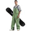 GSOU SNOW Mens Ski Bibs Women Snowboard Pants Bib Snow Insulated Overalls Waterproof Windproof Winter Warm Sport(Light Green)