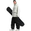GSOU SNOW Mens Ski Jacket and Pants Set Baggy Snowboard Suit Ski Snowsuit Snow Bibs Waterproof Hooded(Beige Black)