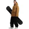GSOU SNOW Mens Ski Jacket and Pants Set Baggy Snowboard Suit Ski Snowsuit Snow Bibs Waterproof Hooded(Black Coffee)