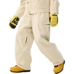 GSOU SNOW Men Snowboard Pants Baggy Women Ski Pants Snow Loose Insulated Sport Outdoor Waterproof Windproof(Begie)