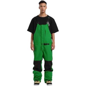 GSOU SNOW Snowboard Bibs Mens Ski Bibs Overalls Snow Pants Womens Waterproof Insulated Sport(Bright Green)