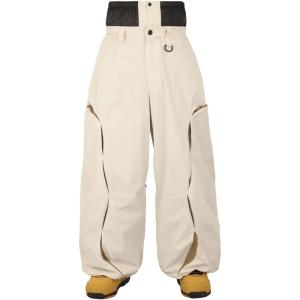GSOU SNOW Snowboard Pants Mens Womens Retro Baggy Waterproof Reflective Ski Pants Vintage Loose Outwear(Beige 1)