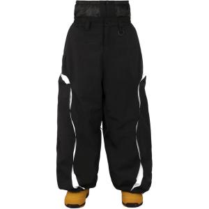 GSOU SNOW Snowboard Pants Mens Womens Retro Baggy Waterproof Reflective Ski Pants Vintage Loose Outwear(Black 1)