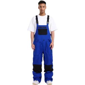 GSOU SNOW Women Men Ski Bibs Snowboard Pants Snow Bibs Overalls Waterproof Windproof Insulated Winter Sport Warm(Klein Blue)