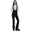 GSOU SNOW Womens Ski Bibs Snow Pants Snowboard Slim Overalls Insulated Waterproof Windproof Warm Winter(Black Yellow Leopard Print)