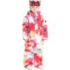 GSOU SNOW Kids Snow Suit One Piece Ski Suit Boys Girls Snowboard Jumpsuits Waterproof Youth Snowsuit Outfit(Red)