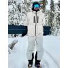 GSOU SNOW Men’s Ski Jacket Snowboard Snow Coat Waterproof Windproof Insulated Winter Mountain Outdoor Sports Fixed Hooded(Beige)
