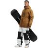 GSOU SNOW Men’s Ski Jacket Snowboard Snow Coat Waterproof Windproof Insulated Winter Mountain Outdoor Sports Fixed Hooded(Brown)