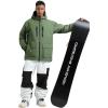 GSOU SNOW Men’s Ski Jacket Snowboard Snow Coat Waterproof Windproof Insulated Winter Mountain Outdoor Sports Fixed Hooded(Green)