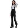 GSOU SNOW Womens Ski Bibs Snow Pants Snowboard Slim Overalls Insulated Waterproof Windproof Warm Winter(Black White Leopard Print)