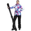 GSOU SNOW Women’s Ski Jackets and Pants Set Snowboarding Snowsuit Snow Coat Hooded Waterproof Windproof(Pink Multicolor)