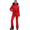 GSOU SNOW Womens Ski Suit One Piece Snowsuit Snowboard Jacket Slim Snow Jumpsuit Faux Fur Ski Outfit Waterproof(All Red)