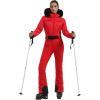 GSOU SNOW Womens Ski Suit One Piece Snowsuit Snowboard Jacket Slim Snow Jumpsuit Faux Fur Ski Outfit Waterproof(All Red)
