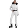 GSOU SNOW Womens Ski Suit One Piece Snowsuit Snowboard Jacket Slim Snow Jumpsuit Faux Fur Ski Outfit Waterproof(All White)
